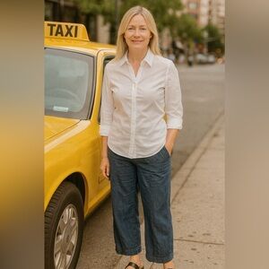 Old Navy Wide Leg Lightweight Denim Trousers